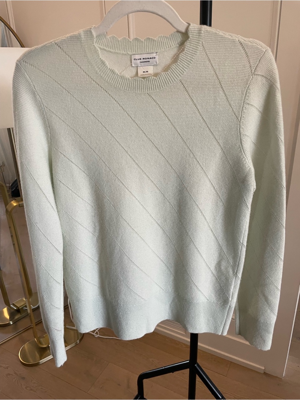 Club Monaco Pale Mint Crewneck Cashmere Sweater M